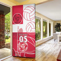 Custom Poland Volleyball Door Cover Halftone Dot Style