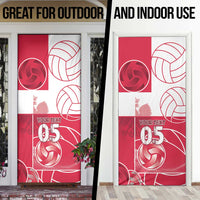 Custom Poland Volleyball Door Cover Halftone Dot Style