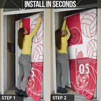 Custom Poland Volleyball Door Cover Halftone Dot Style