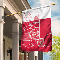 Poland Volleyball Garden Flag Halftone Dot Style