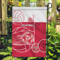 Poland Volleyball Garden Flag Halftone Dot Style