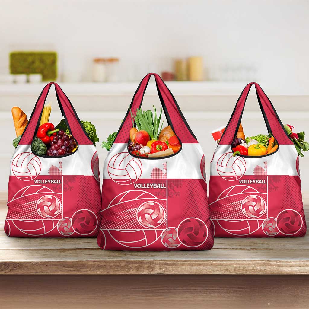 Poland Volleyball Grocery Bag Halftone Dot Style