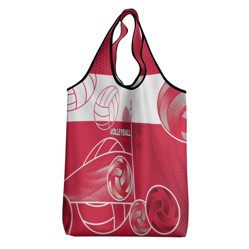 Poland Volleyball Grocery Bag Halftone Dot Style