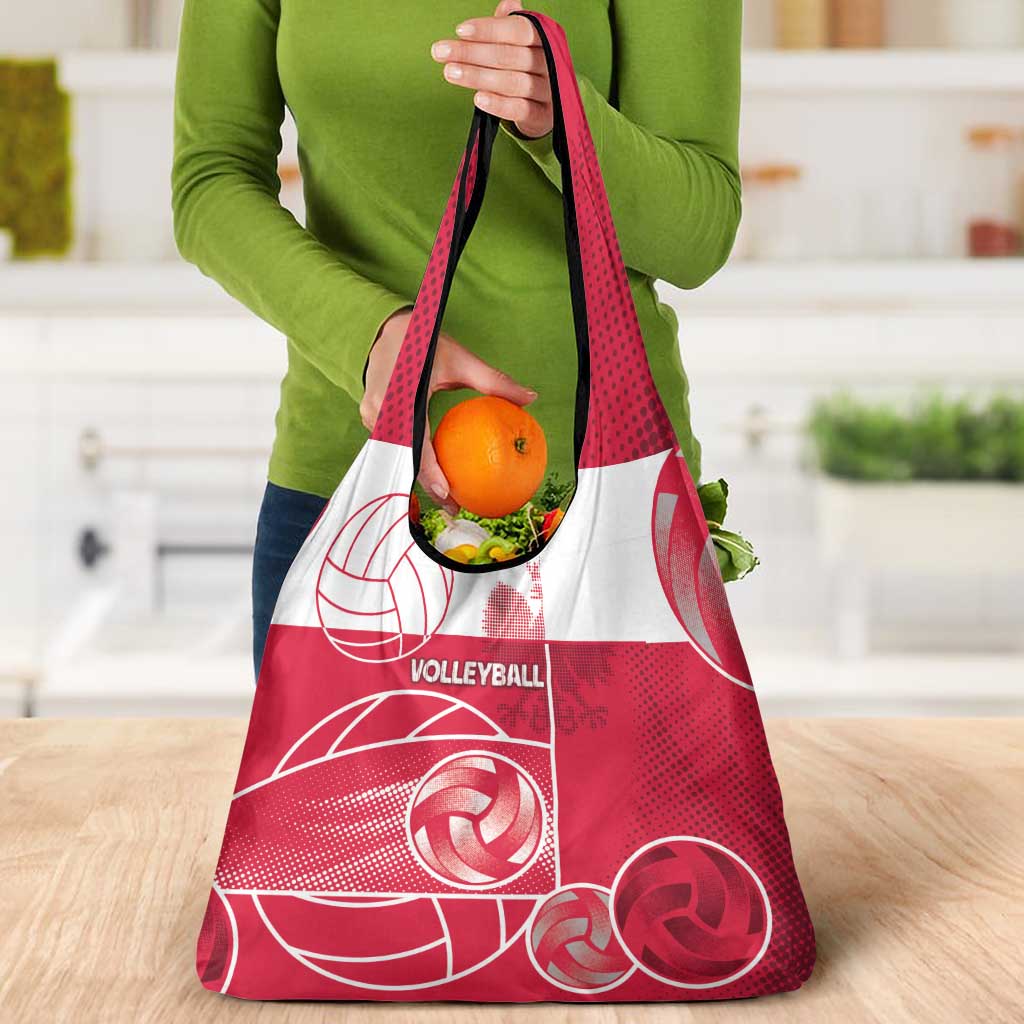 Poland Volleyball Grocery Bag Halftone Dot Style