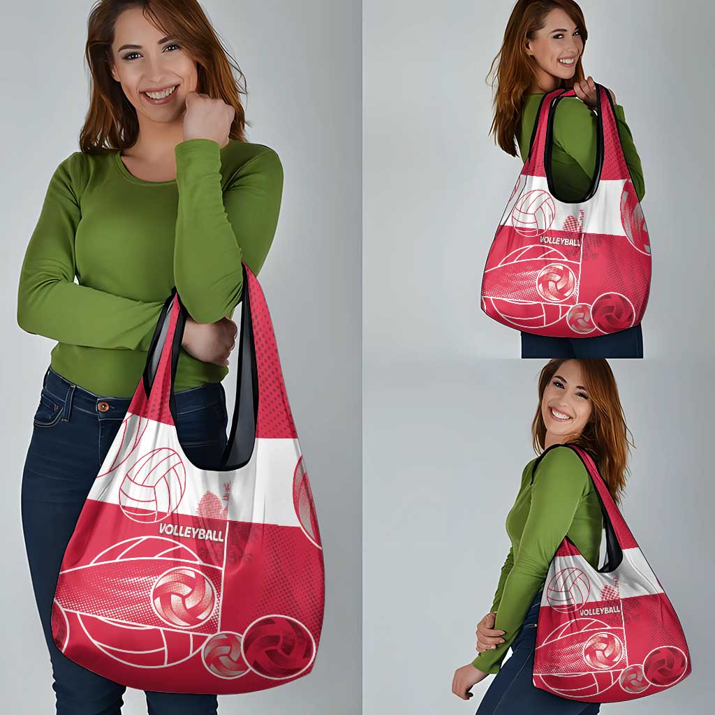 Poland Volleyball Grocery Bag Halftone Dot Style