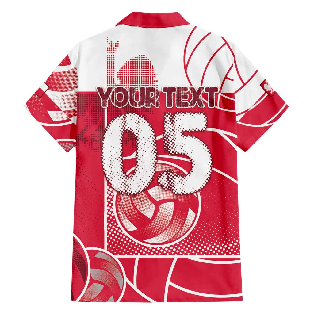 Custom Poland Volleyball Hawaiian Shirt Halftone Dot Style
