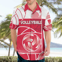 Custom Poland Volleyball Hawaiian Shirt Halftone Dot Style
