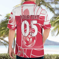 Custom Poland Volleyball Hawaiian Shirt Halftone Dot Style