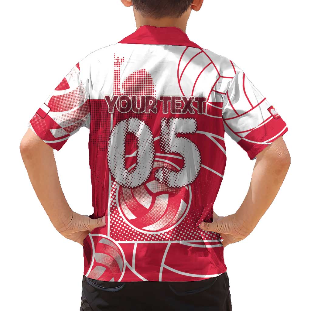 Custom Poland Volleyball Hawaiian Shirt Halftone Dot Style