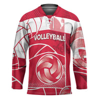 Custom Poland Volleyball Hockey Jersey Halftone Dot Style