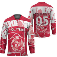 Custom Poland Volleyball Hockey Jersey Halftone Dot Style