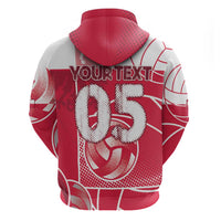 Custom Poland Volleyball Hoodie Halftone Dot Style