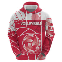 Custom Poland Volleyball Hoodie Halftone Dot Style