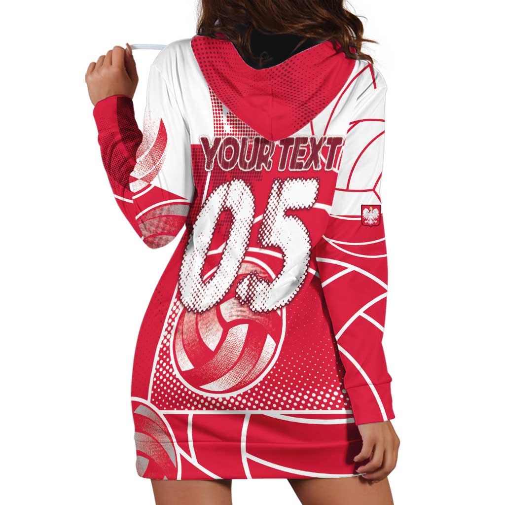 Custom Poland Volleyball Hoodie Dress Halftone Dot Style