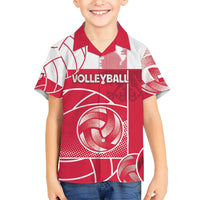 Custom Poland Volleyball Kid Hawaiian Shirt Halftone Dot Style