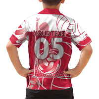 Custom Poland Volleyball Kid Hawaiian Shirt Halftone Dot Style