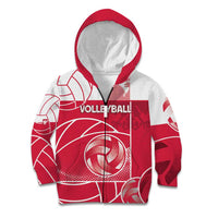Custom Poland Volleyball Kid Hoodie Halftone Dot Style