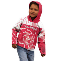 Custom Poland Volleyball Kid Hoodie Halftone Dot Style