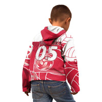 Custom Poland Volleyball Kid Hoodie Halftone Dot Style