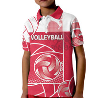 Custom Poland Volleyball Kid Polo Shirt Halftone Dot Style