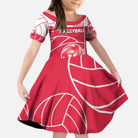 Custom Poland Volleyball Kid Short Sleeve Dress Halftone Dot Style