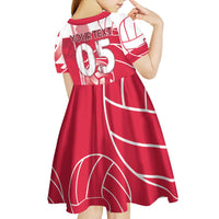 Custom Poland Volleyball Kid Short Sleeve Dress Halftone Dot Style