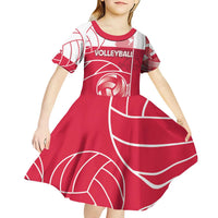 Custom Poland Volleyball Kid Short Sleeve Dress Halftone Dot Style