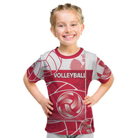 Custom Poland Volleyball Kid T Shirt Halftone Dot Style