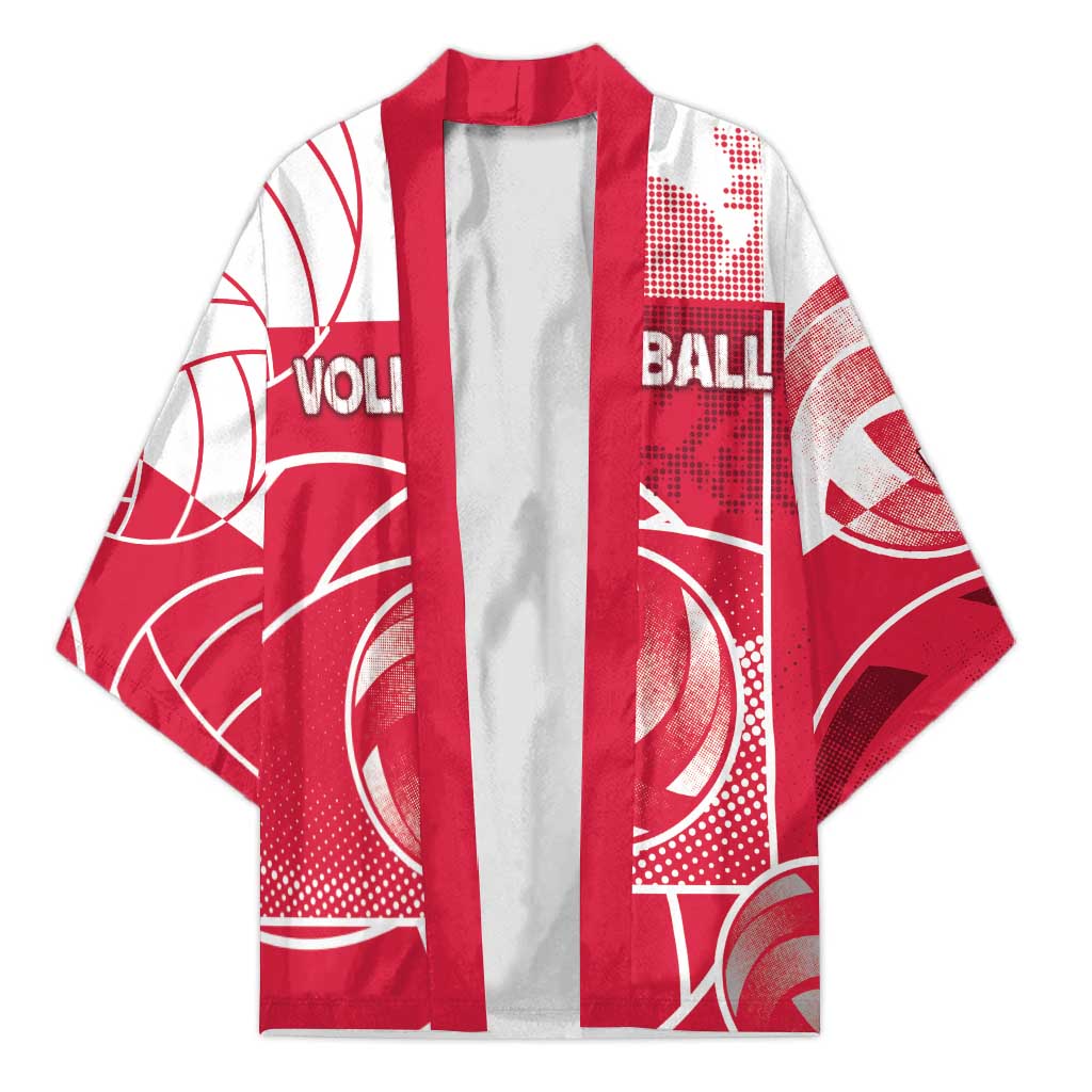 Custom Poland Volleyball Kimono Halftone Dot Style