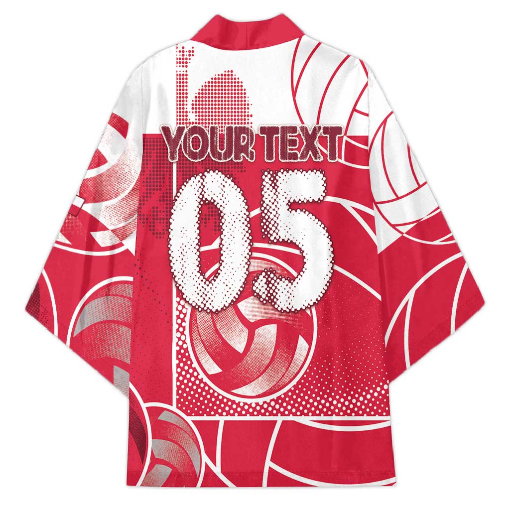 Custom Poland Volleyball Kimono Halftone Dot Style