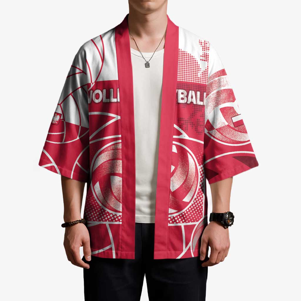 Custom Poland Volleyball Kimono Halftone Dot Style