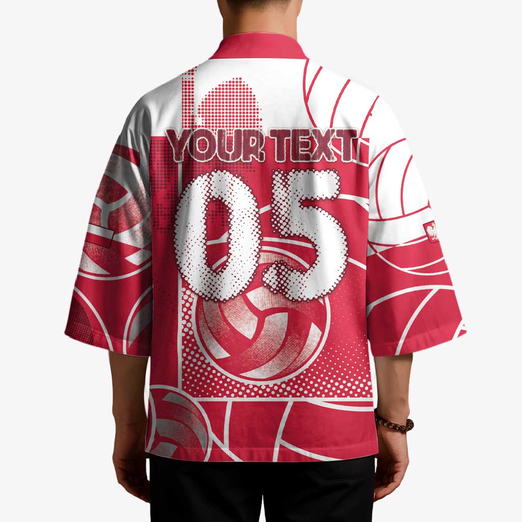 Custom Poland Volleyball Kimono Halftone Dot Style