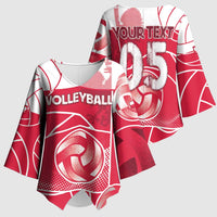 Custom Poland Volleyball Kimono Sleeve Blouse Halftone Dot Style