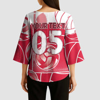 Custom Poland Volleyball Kimono Sleeve Blouse Halftone Dot Style
