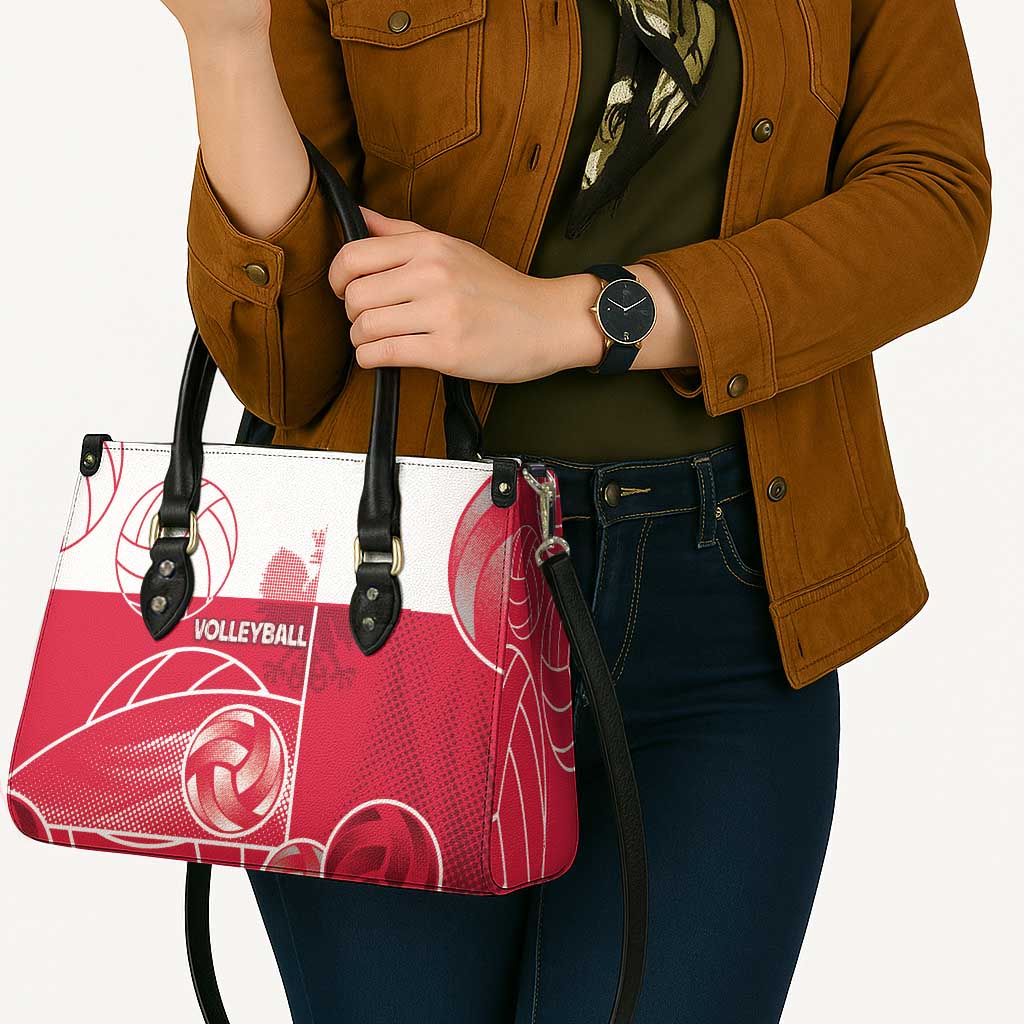 Poland Volleyball Leather Bag Halftone Dot Style