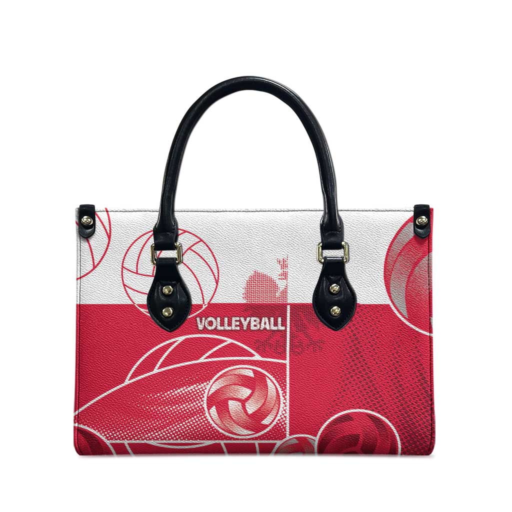 Poland Volleyball Leather Bag Halftone Dot Style