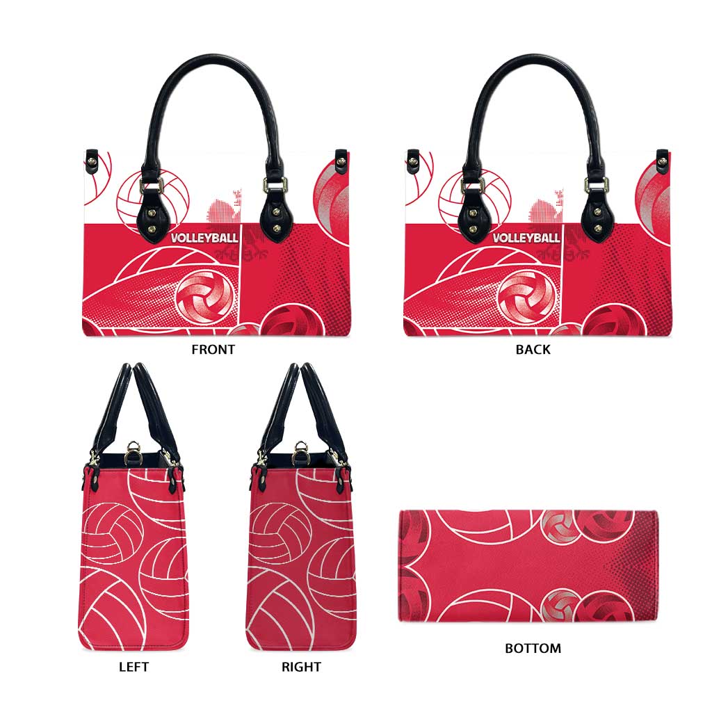 Poland Volleyball Leather Bag Halftone Dot Style