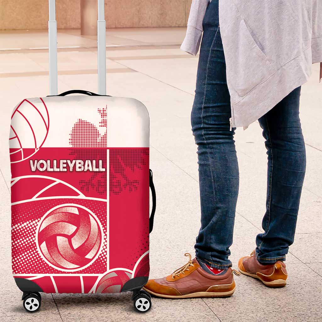 Poland Volleyball Luggage Cover Halftone Dot Style