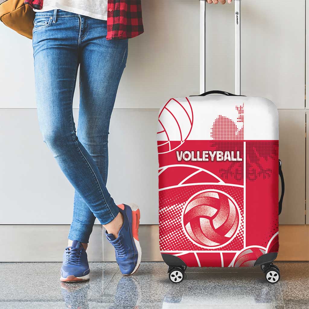 Poland Volleyball Luggage Cover Halftone Dot Style