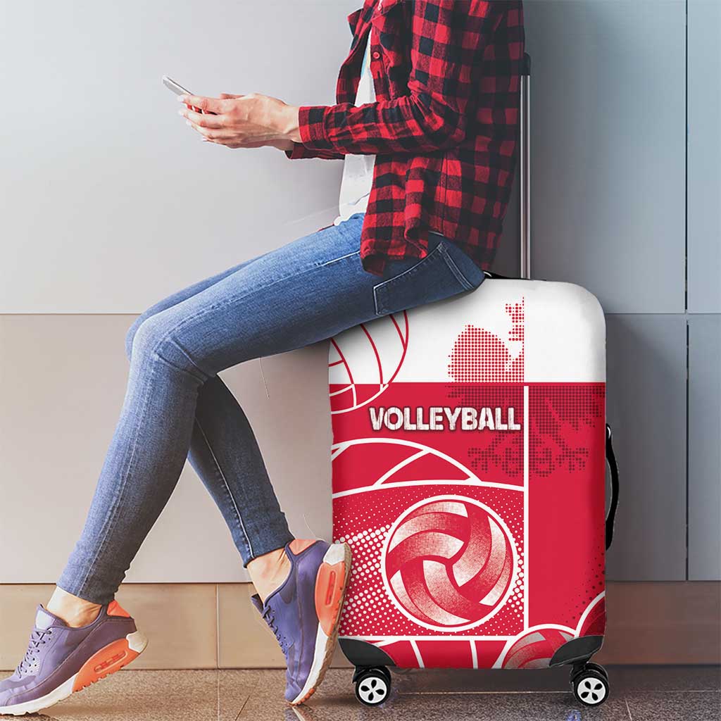 Poland Volleyball Luggage Cover Halftone Dot Style