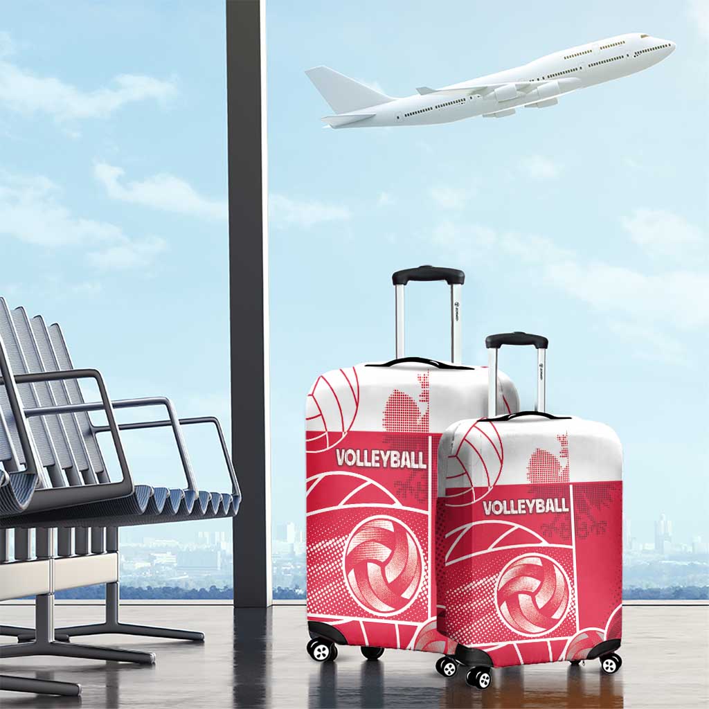 Poland Volleyball Luggage Cover Halftone Dot Style