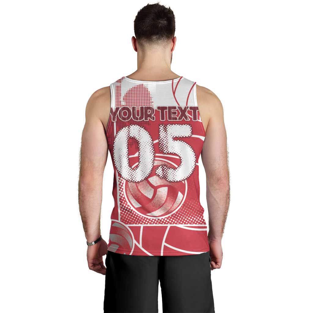 Custom Poland Volleyball Men Tank Top Halftone Dot Style