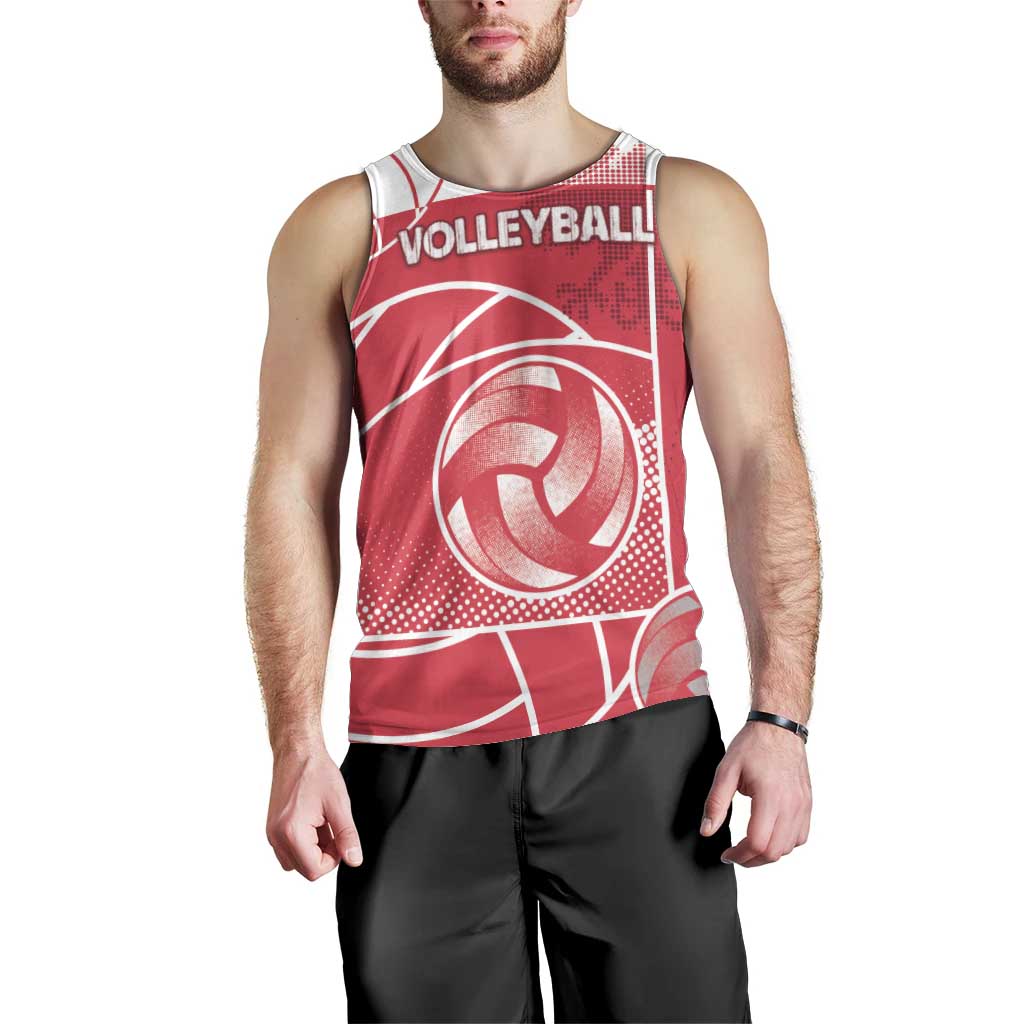 Custom Poland Volleyball Men Tank Top Halftone Dot Style