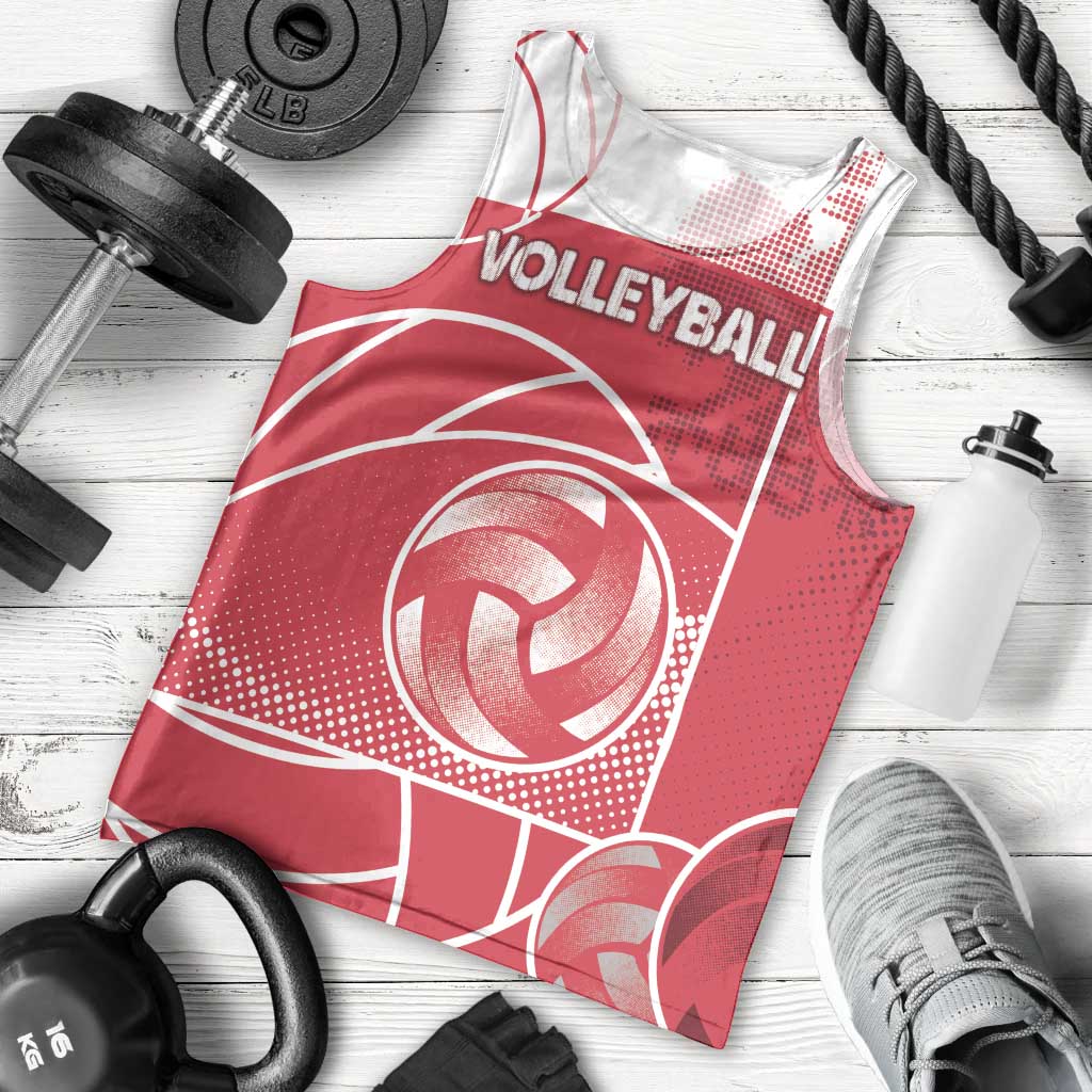 Custom Poland Volleyball Men Tank Top Halftone Dot Style