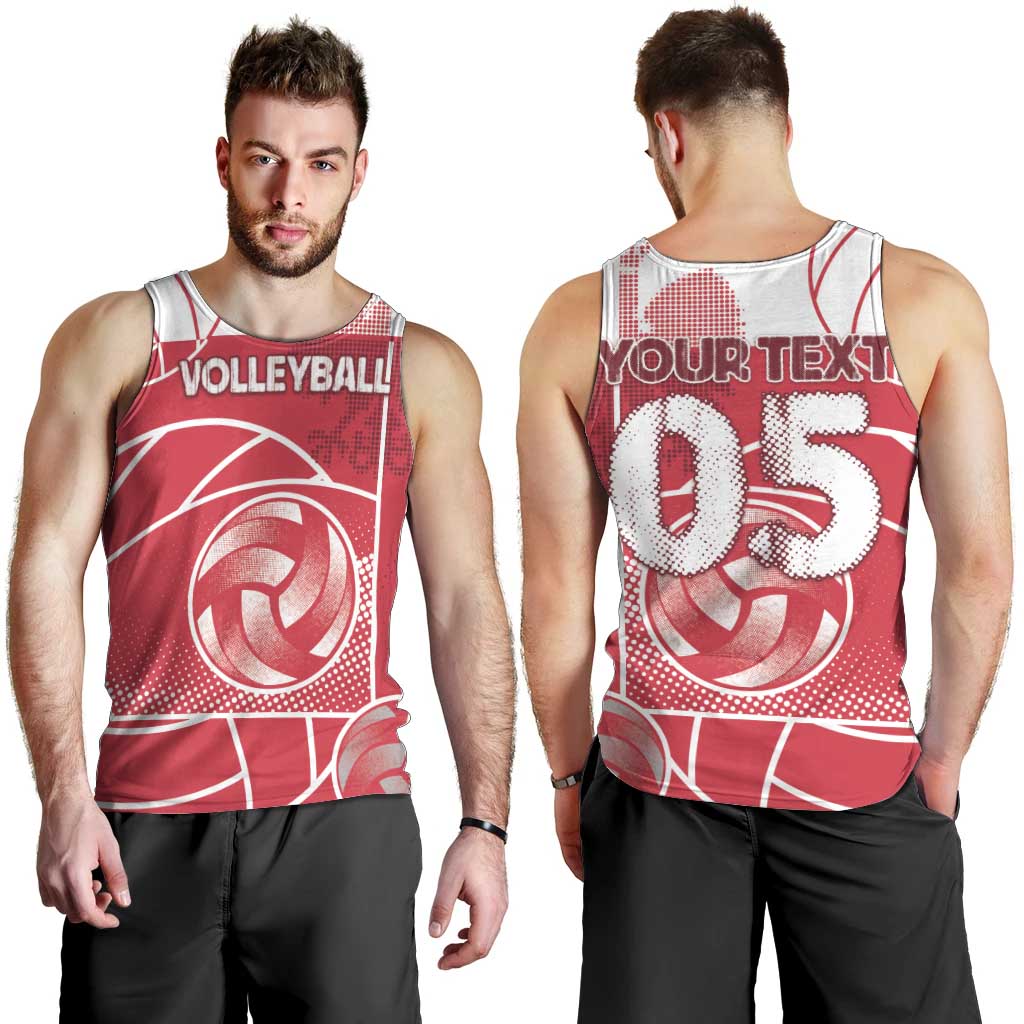 Custom Poland Volleyball Men Tank Top Halftone Dot Style