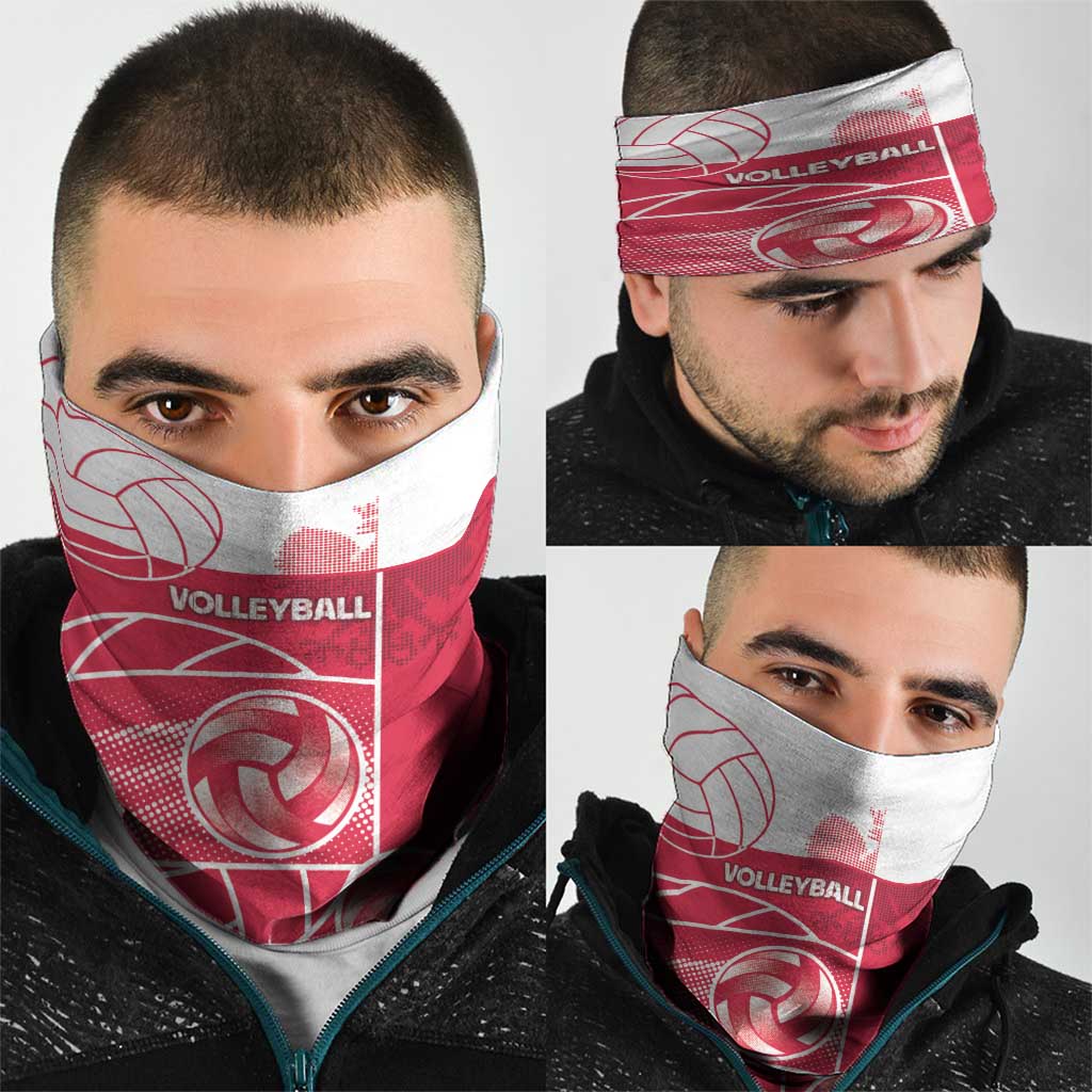 Poland Volleyball Neck Gaiter Halftone Dot Style