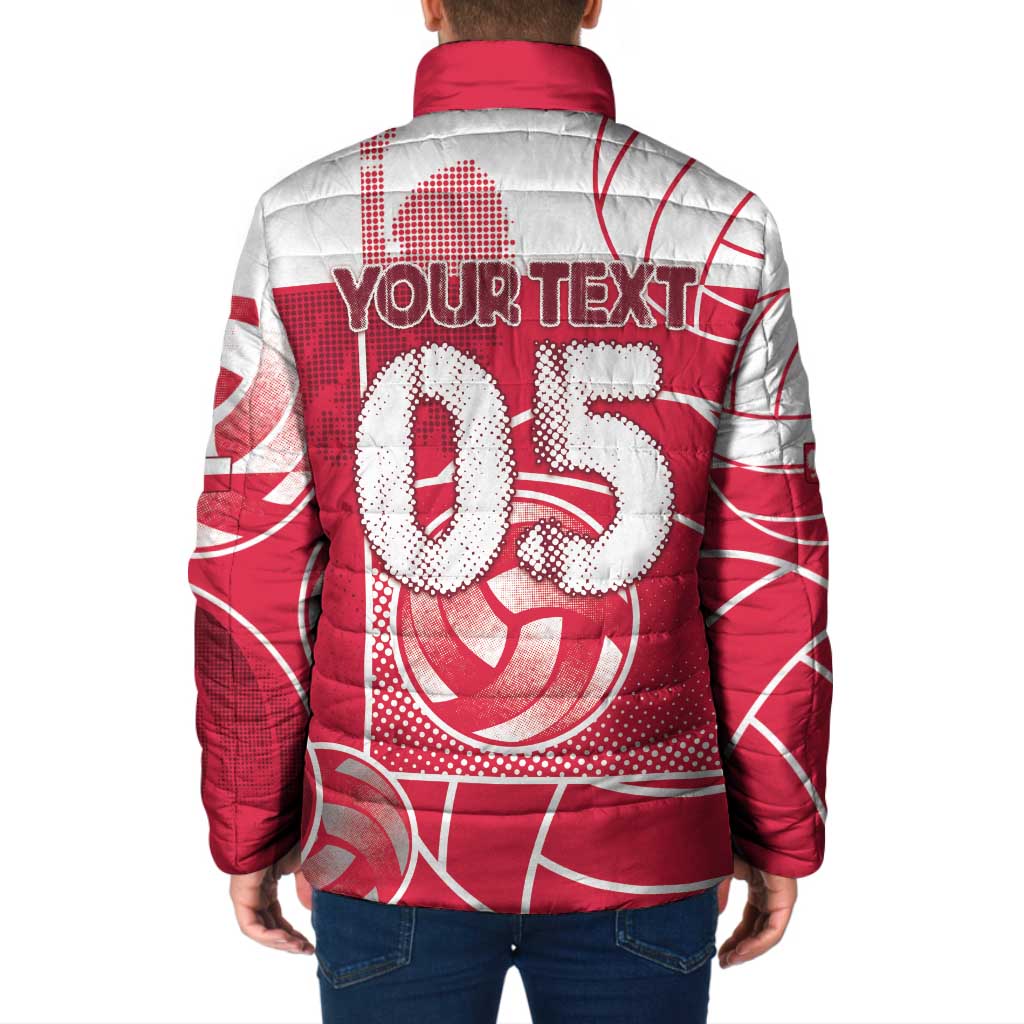 Custom Poland Volleyball Padded Jacket Halftone Dot Style