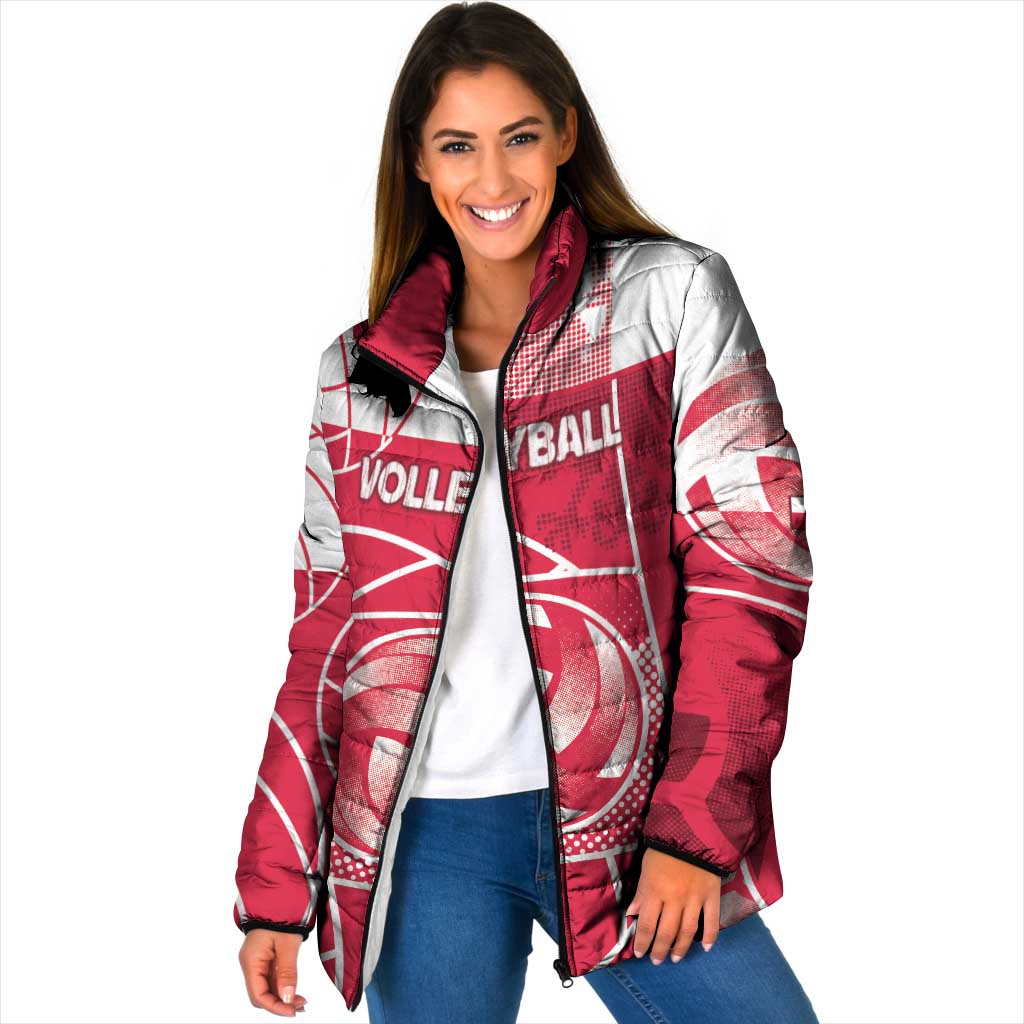 Custom Poland Volleyball Padded Jacket Halftone Dot Style