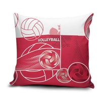 Poland Volleyball Pillow Cover Halftone Dot Style