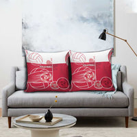 Poland Volleyball Pillow Cover Halftone Dot Style
